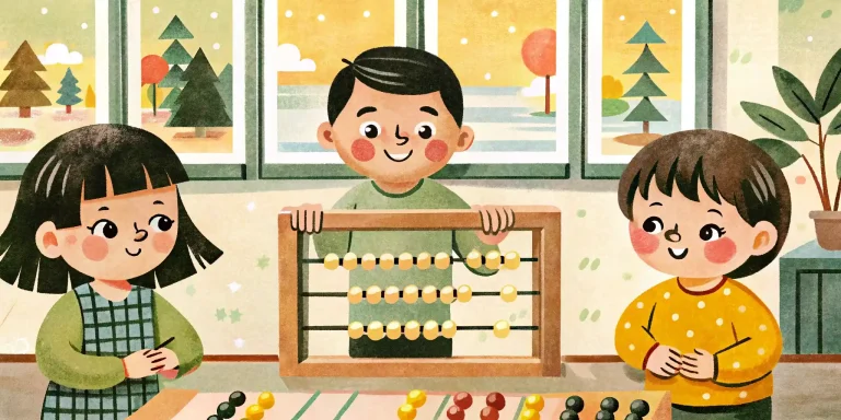 kids are playing with abacus